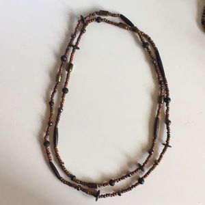 Metallic and Wooden Necklace from WM